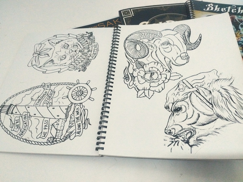 libro cuaderno plantilla tatuaje 1u